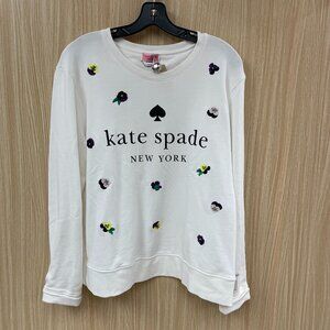 Kate Spade White Sweatshirt Size L